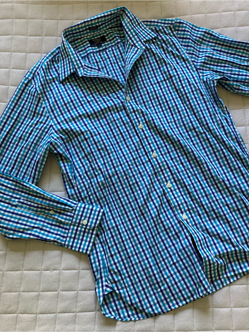 J. Crew Men’s Blue Checkered Button-Down Shirt